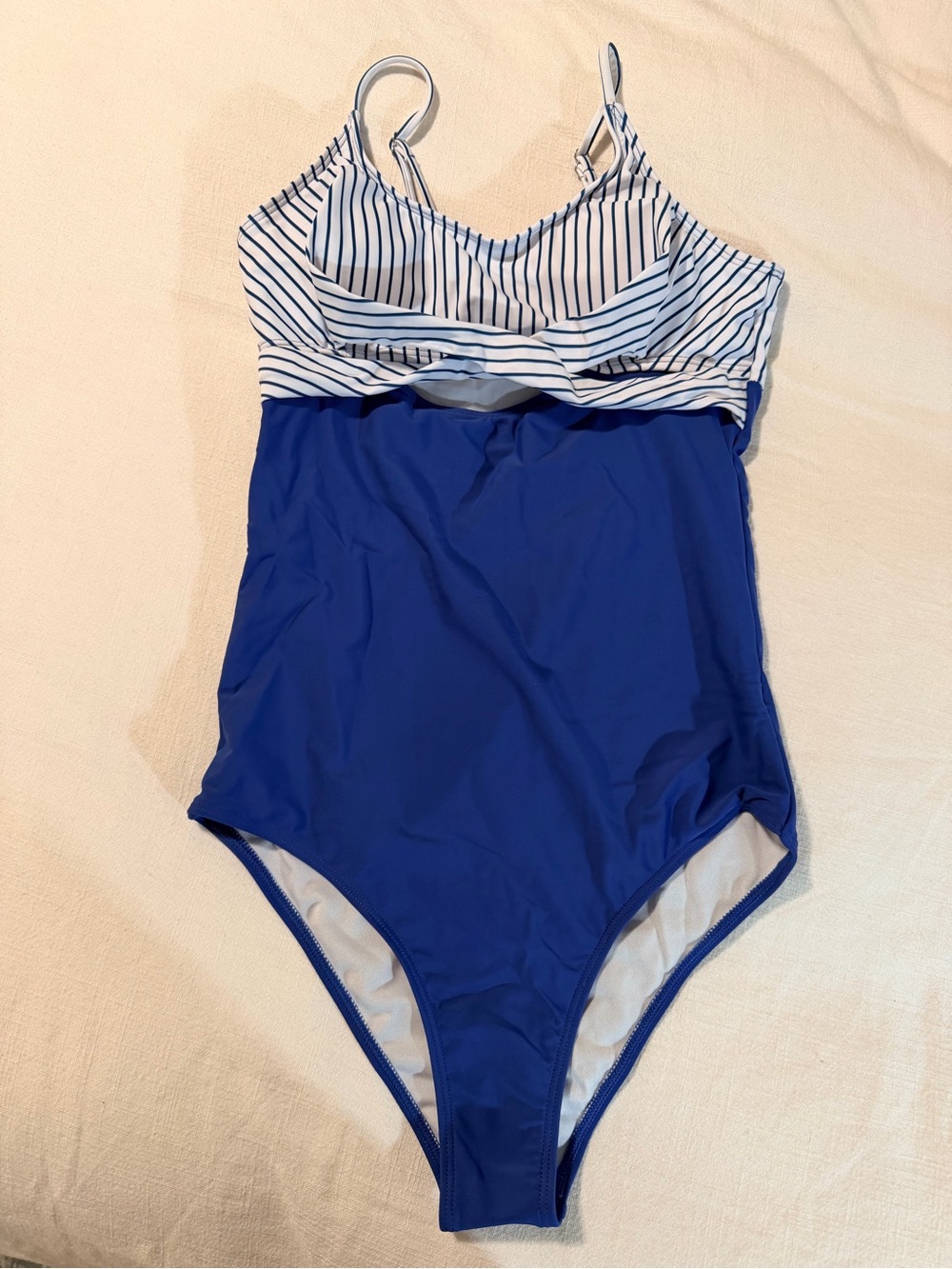 Girls' Blue Stripe One-Piece Swimsuit